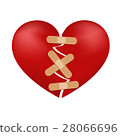 Mending broken heart, broken heart with plaster 28066696