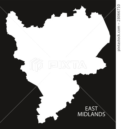 East Midlands England Map black inverted East Midlands England Map black inverted 28066710