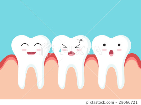 Teeth icon character with red gum Teeth icon character with red gum 28066721