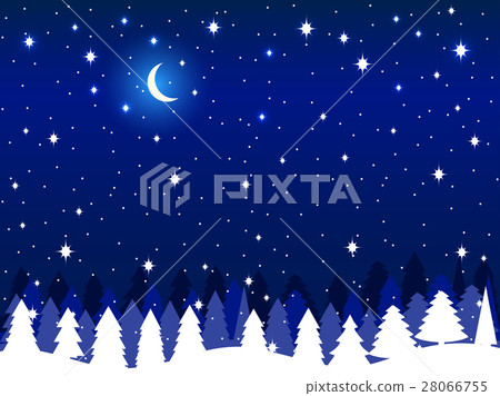Happy New Year. Winter landscape with snowflakes Happy New Year. Winter landscape with snowflakes 28066755