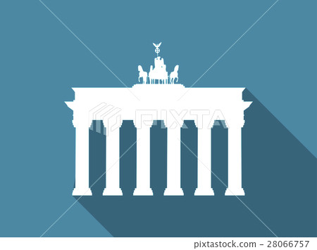 Brandenburg Gate with long shadow. Flat icon Brandenburg Gate with long shadow. Flat icon 28066757
