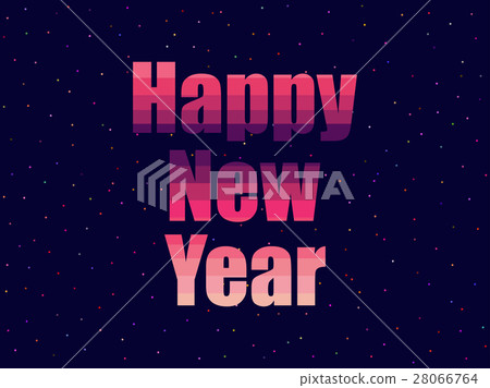 Happy new year in 80's retro style. Vector  28066764