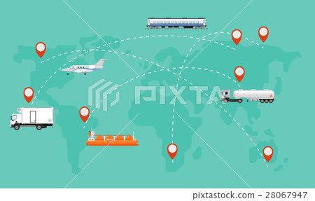 Global logistics network concept in flat design 28067947