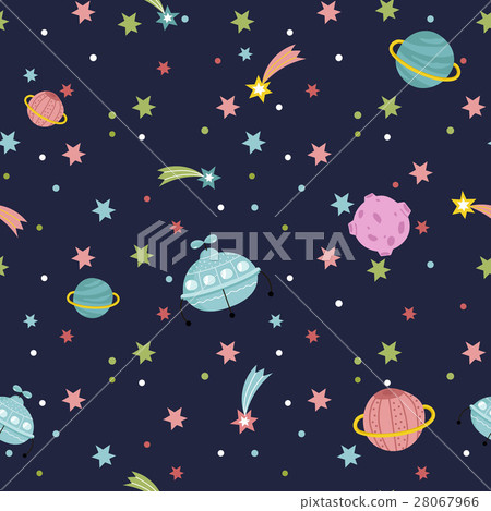Deep Space Seamless Pattern Vector Illustration 28067966