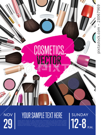 Cosmetics Vector Promo Flyer with Date and Time 28067969