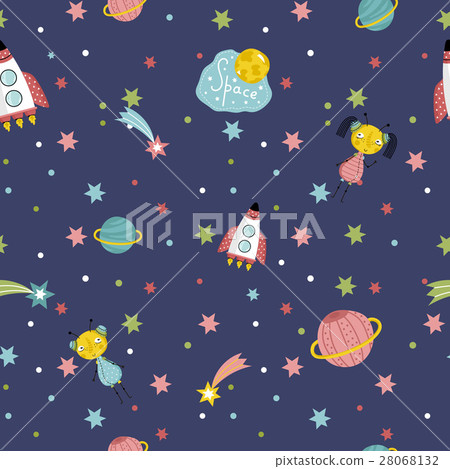 Space Travels Seamless Pattern Vector Cartoon Space Travels Seamless Pattern Vector Cartoon 28068132