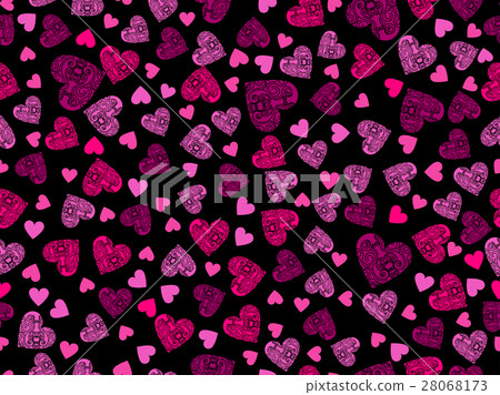 Seamless pattern with hearts. Vector illustration - Stock Illustration ...