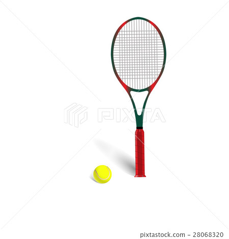 Tennis racket and ball isolated on white Vector Tennis racket and ball isolated on white Vector 28068320