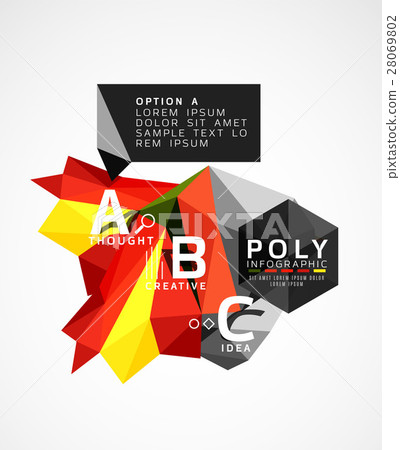 Colorful triangles with A B C options 28069802