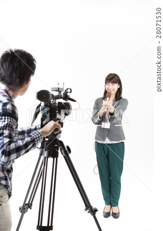 Announcer who speaks in front of the camera 28071530