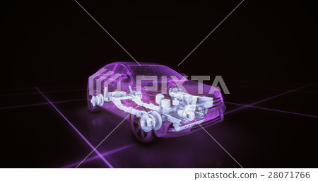 Sport car wire model with purple neon ob black Sport car wire model with purple neon ob black 28071766