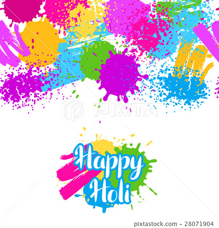 Happy Holi colorful seamless pattern. Grunge 28071904