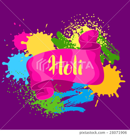Happy Holi colorful background. Card with paint Happy Holi colorful background. Card with paint 28071906