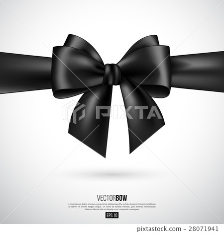 Realistic black bow and ribbon. Realistic black bow and ribbon. 28071941