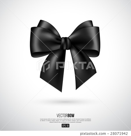 Realistic black bow and ribbon. Realistic black bow and ribbon. 28071942