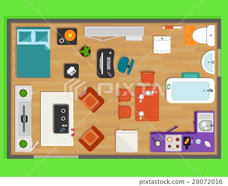 detailed rooms furniture overhead top view detailed rooms furniture overhead top view 28072016