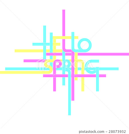 Vector typography background, phrase Hello Spring 28073932