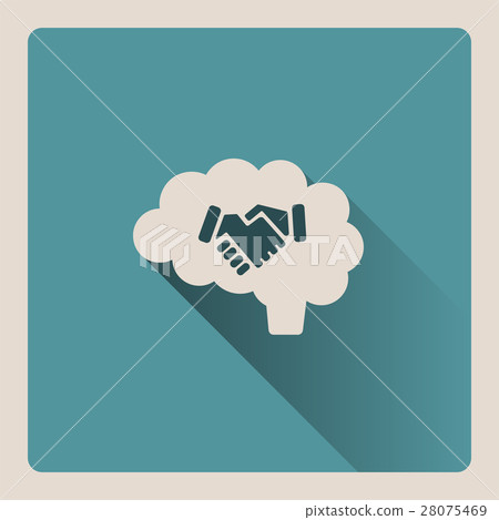 Brain thinking in an agreement illustration Brain thinking in an agreement illustration 28075469