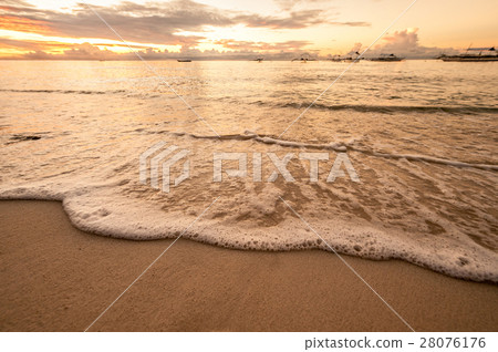 Tropical beach sunset at Philippines 28076176