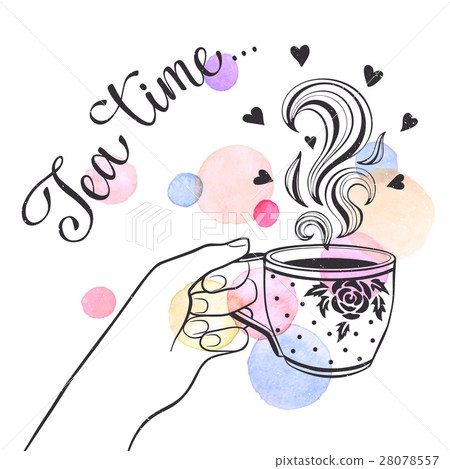 插图素材: tea party invitation