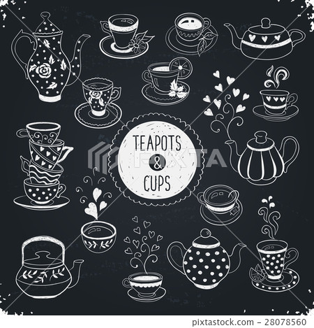 teapots and cups 28078560