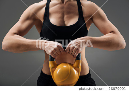 Close up of athletic woman demonstrating gym Close up of athletic woman demonstrating gym 28079001