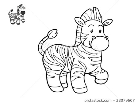 Download Coloring Book Zebra Stock Illustration 28079607 Pixta