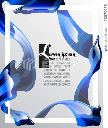 Vector glowing ribbons on template card. Glass Vector glowing ribbons on template card. Glass 28079658