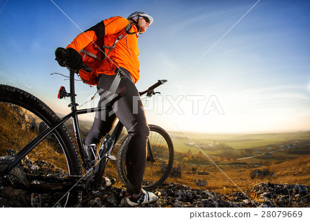 cyclist with a backpack 28079669