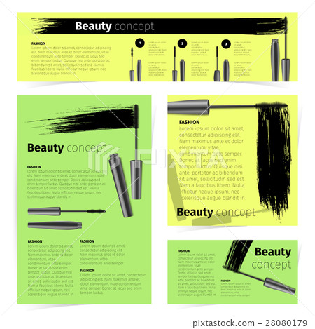 Mascara fashion cards, banners, flyer or brochure 28080179