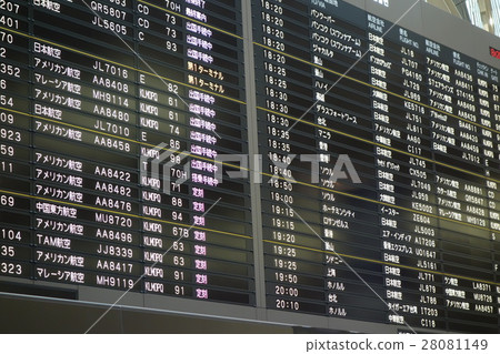 在成田機場的離境航班信息標誌 在成田機場的離境航班信息標誌 28081149