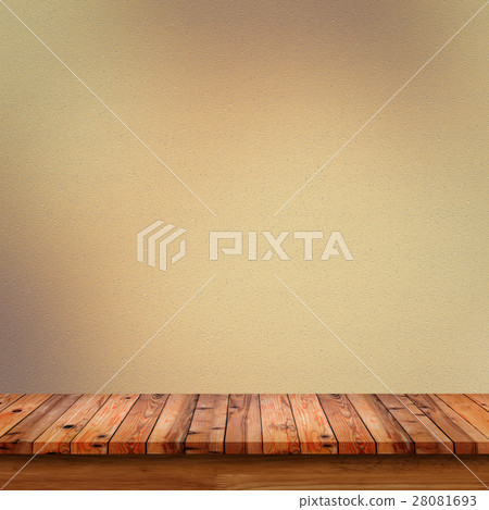 Empty wooden table on brown gradient background. 28081693
