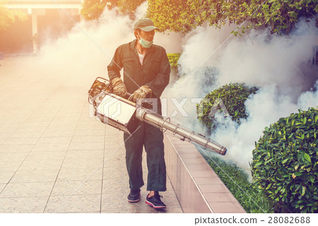 The man fogging to eliminate mosquito  28082688