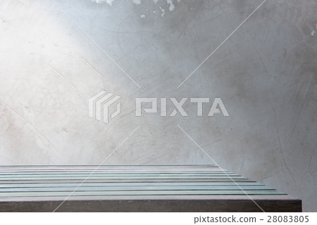 Vintage cement wall background and retro wood top 28083805