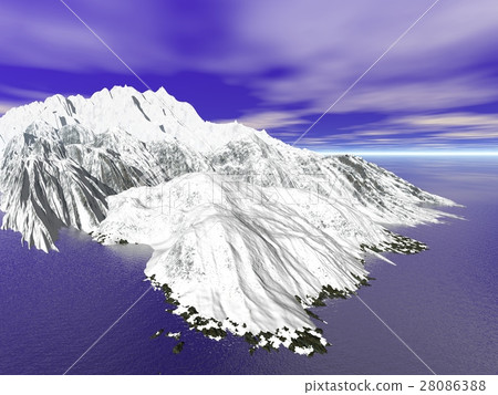 Peninsula covered with snow 28086388