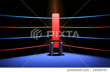Boxing ring with chair at the corner 28086567