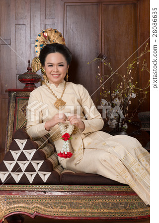 Thai woman wearing Thai traditional clothes 28086635