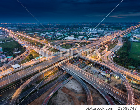 Highway junction from aerial view Highway junction from aerial view 28086748