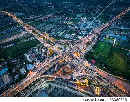Highway junction from aerial view 28086758