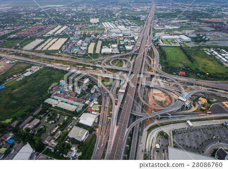 Highway junction from aerial view Highway junction from aerial view 28086760