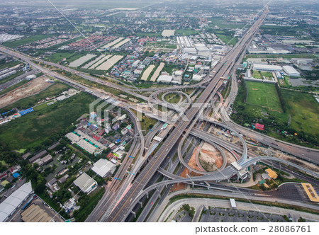 Highway junction from aerial view Highway junction from aerial view 28086761