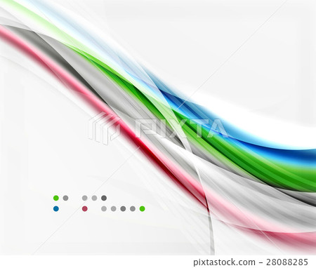 Glossy blurred shiny wave lines, colorful stripes 28088285