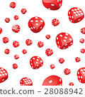 Red playing dices seamless pattern 28088942