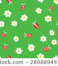Ladybug and flowers seamless pattern 28088949