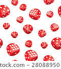 Red playing dices seamless pattern 28088950