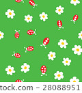 Ladybug and flowers seamless pattern 28088951