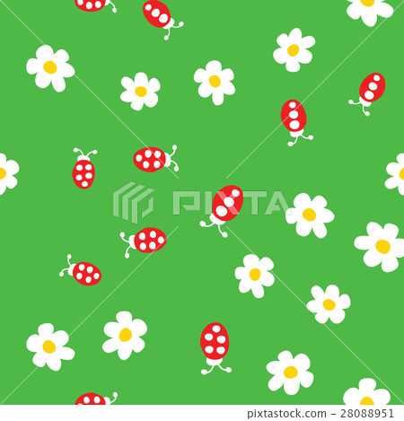 Ladybug and flowers seamless pattern Ladybug and flowers seamless pattern 28088951