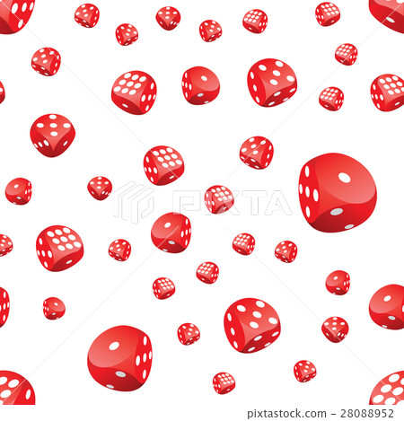 Red playing dices seamless pattern Red playing dices seamless pattern 28088952