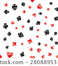 Playing cards suits seamless pattern 28088953