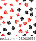 Playing cards suits seamless pattern 28088954